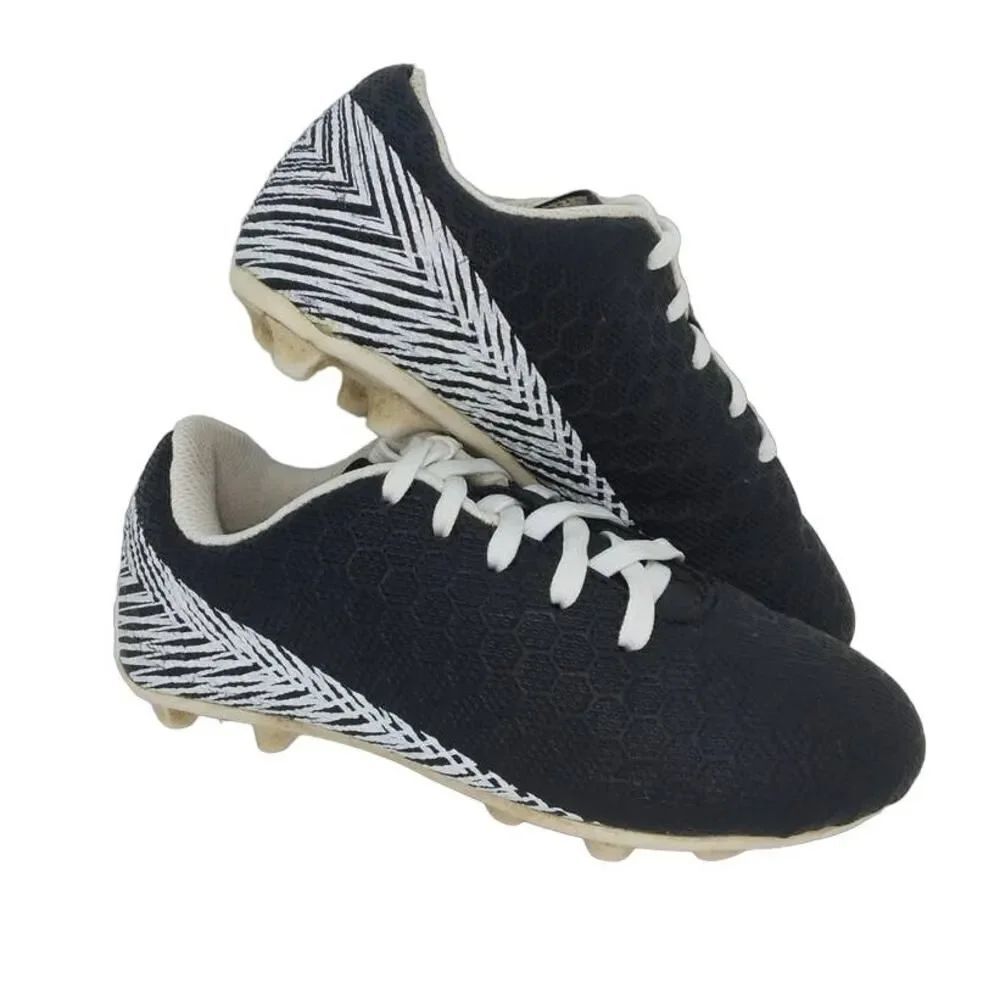 Bomkinta FG Boys Black/White Soccer Sneakers - Size: 12Y
